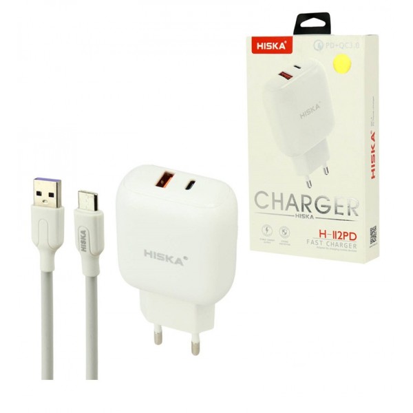 شارژر دیواری هیسکا مدل H-112PD با کابل lightning