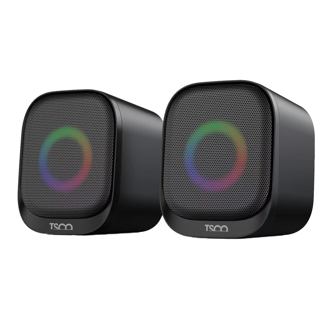 tsco-ts-2073-desktop-speaker اسپیکر رومیزی تسکو مدل TS 2073 با نورپردازی RGB و اتصال USB